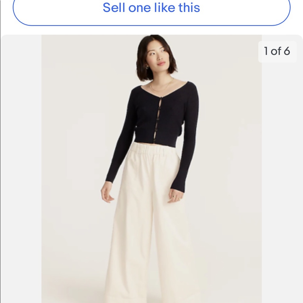 NWT j.crew chino wide leg pants ivory sz large